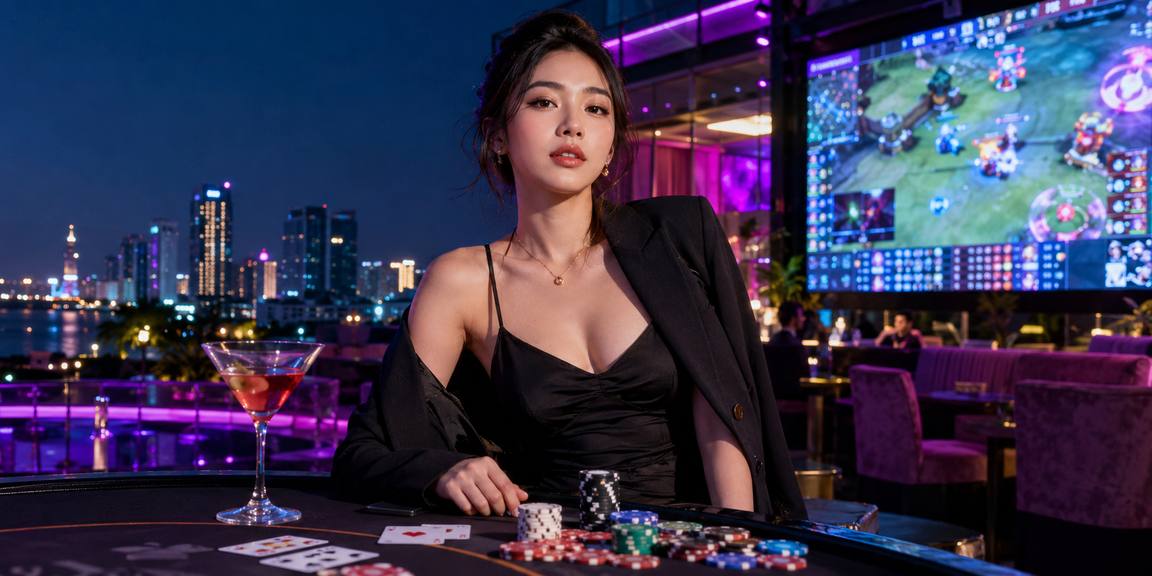 Không gian game poker neon phong cách Việt Nam